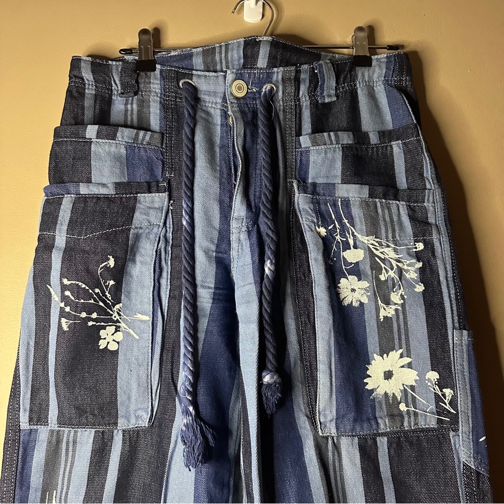 We The Free Cove Crop Pull-on Jeans, Striped, Floral, Boho, Festival, Resort - Picture 5 of 12